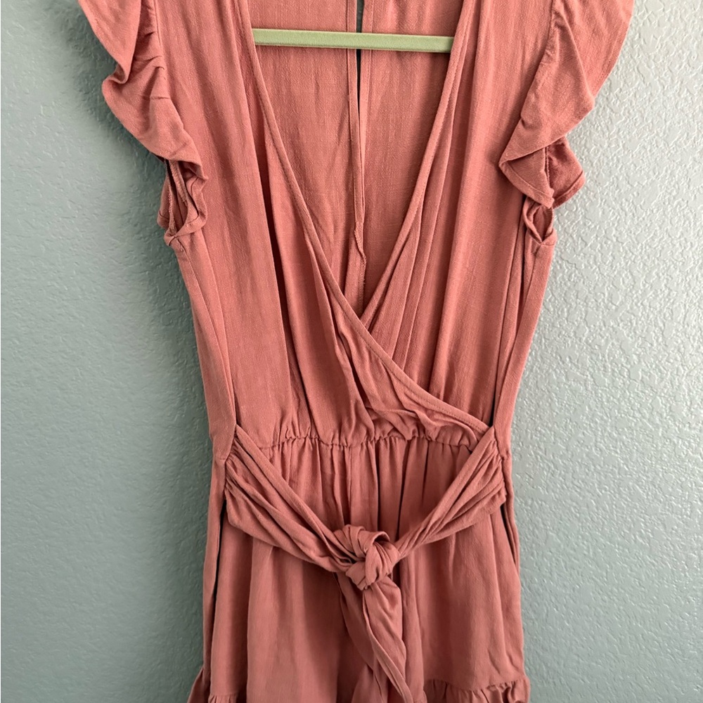 Elegant Pink Ruffled Jumpsuit